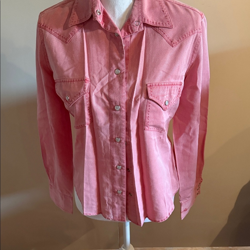 Red/pink Button-Up Women's western blouse